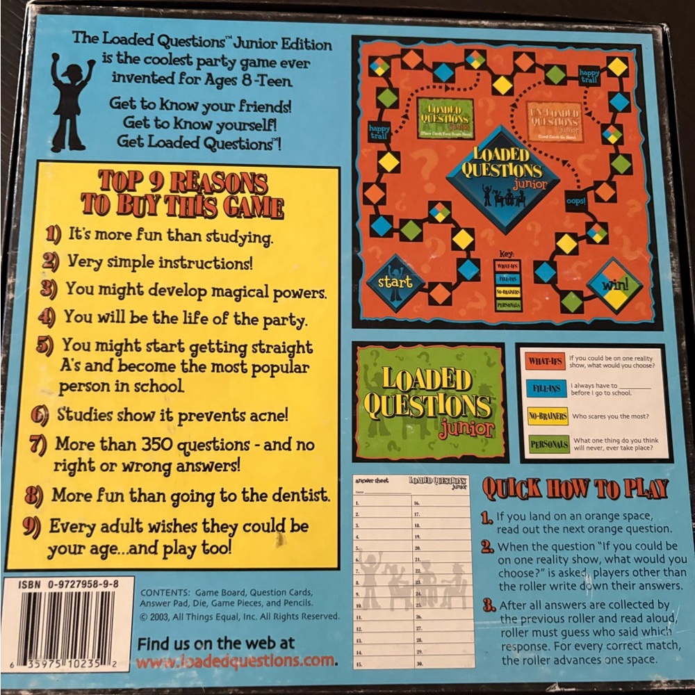 Loaded Questions Junior Board Game - Picture 2 of 2